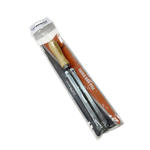 Holzfforma 3/16'' (4.8mm) Chainsaw Chain File Holder Sharpening Kit With Wooden Handle Replaces OEM 5614 000 7501