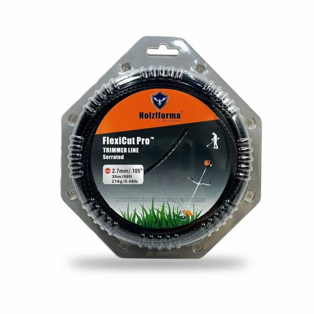 Holzfforma FlexiCut Pro™ .105'' 98FT String Trimmer Cutting Line Serrated Type Durability Sharpness Low Noise and Top Grade Quality