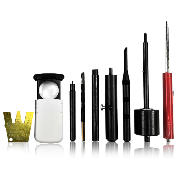 9in1 Holzfforma Carburetor Repair Tool Kit With W Metering Lever Gauge & LED 8x Magnifier Compatible With Walbro Carburetors Replaces # 500-538