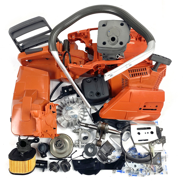 Complete Repair Parts For Holzfforma G372XP Husqvarna 372XP Chainsaw Crankcase Engnie Motor Cylinder Crankshaft Fuel Tank Ignition Coil Carburetor Muffler High Type Air Filter Cover
