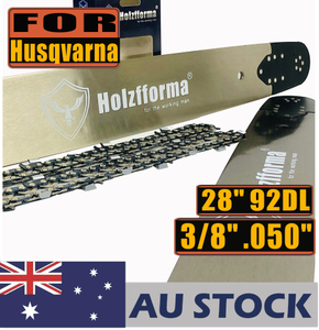 AU STOCK only to AU ADDRESS - Holzfforma® 28 Inch 3/8 .050 92DL Bar & Full Chisel Chain Combo For Husqvarna 61 66 262 xp 266 268 272 xp 281 288 362 365 372 xp 385 390 394 395 480 562 570 575 2-4 Days Delivery Time Fast Shipping For AU Customers Only
