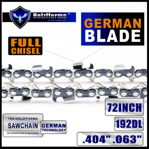 Holzfforma® 72 Inch .404” .063“ 192DL Full Chisel Saw Chain For Holzfforma bar 72inch HF40072 and STL MS880 088 070 090 084 076 075 051 050
