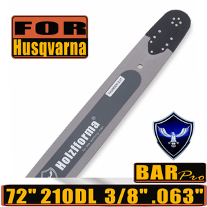 Holzfforma 72Inch 3/8" .063"(1.6mm) 210 Drive Links Solid Guide Bar For Husqvarna 365 372 385 390 394 395 480 562 570 575 Chainsaw