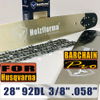 Holzfforma® Pro 28 Inch 3/8 .058 92DL Bar & Full Chisel Chain Combo For Husqvarna 61 66 262 xp 266 268 272 xp 281 288 362 365 372 xp 385 390 394 395 480 562 570 575