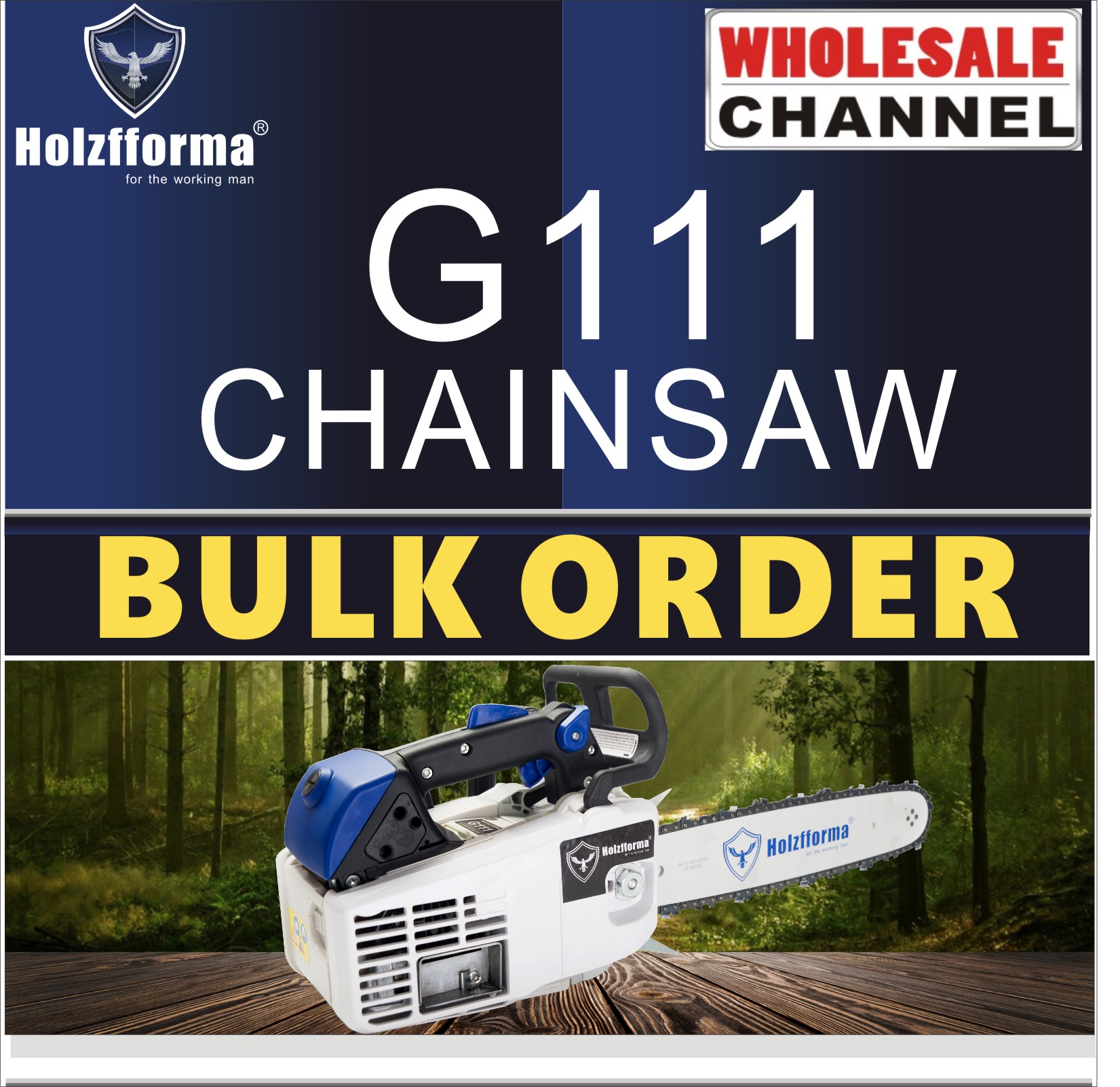 10 SAW BULK ORDER(Minimum Order Quantity 10 units) 35.2cc Holzfforma® G111 Gasoline Chain Saws Power Head Without Guide Bar and Chain By Farmertec All parts are For MS200T 020T Chainsaw