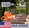 US STOCK - 87cc Holzfforma® Full Orange G288 Gasoline Chain Saw Power Head Without Guide Bar and Chain Top Quality By Farmertec All parts are For Husqvarna 288 Chainsaw 2-4 Days Delivery Time Fast Shipping For US Customers Only