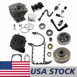 US STOCK - 47mm Cylinder Piston Kit Muffler Crankcase Gasket Oil Seal Clutch Drum Chain Sprocket Fuel Oil Line Hose Filter Decompression Valve Spark Plug Intake Manifold Combo For Stihl MS361 MS341 Chainsaw 2-4 Days Delivery Time Fast Shipping For US Customers Only