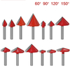 6mm Shank 60° 90° 120° 150°V Type Groove Flush Trim Router Bit Chuck Trimming Engraving Milling Cutter