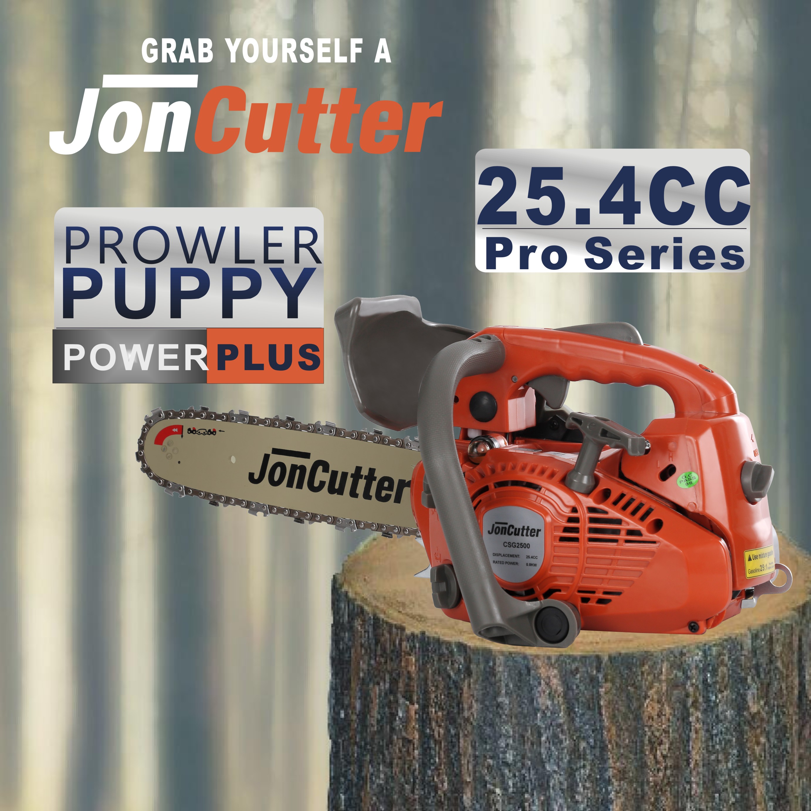 25.4cc JonCutter G2500 Top Handle Arborist Gasoline Chainsaw Power Head Without Saw Chain and Guide Bar