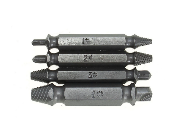 4PCS Double Side Damaged Screw Extractor Easy Out Remover Bolt Stud Tool
