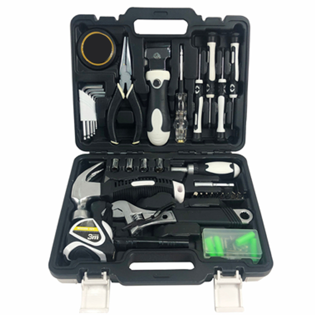 55in1 Wrench Screwdriver Scraper Knife Sleeves Pliers Torch Measuring Tape Home Repair DIY Hand Tool Kit