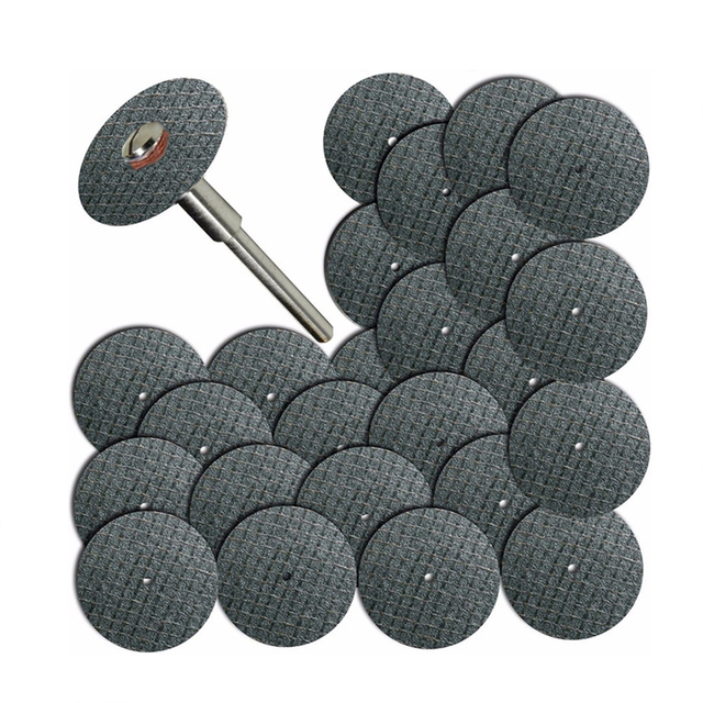 25pcs 32mm Resin Cutting Wheel Disc Blade Cut Off For Dremel Rotary Saw Blade With 3.2mm Shank Mandrel Rotary Tool