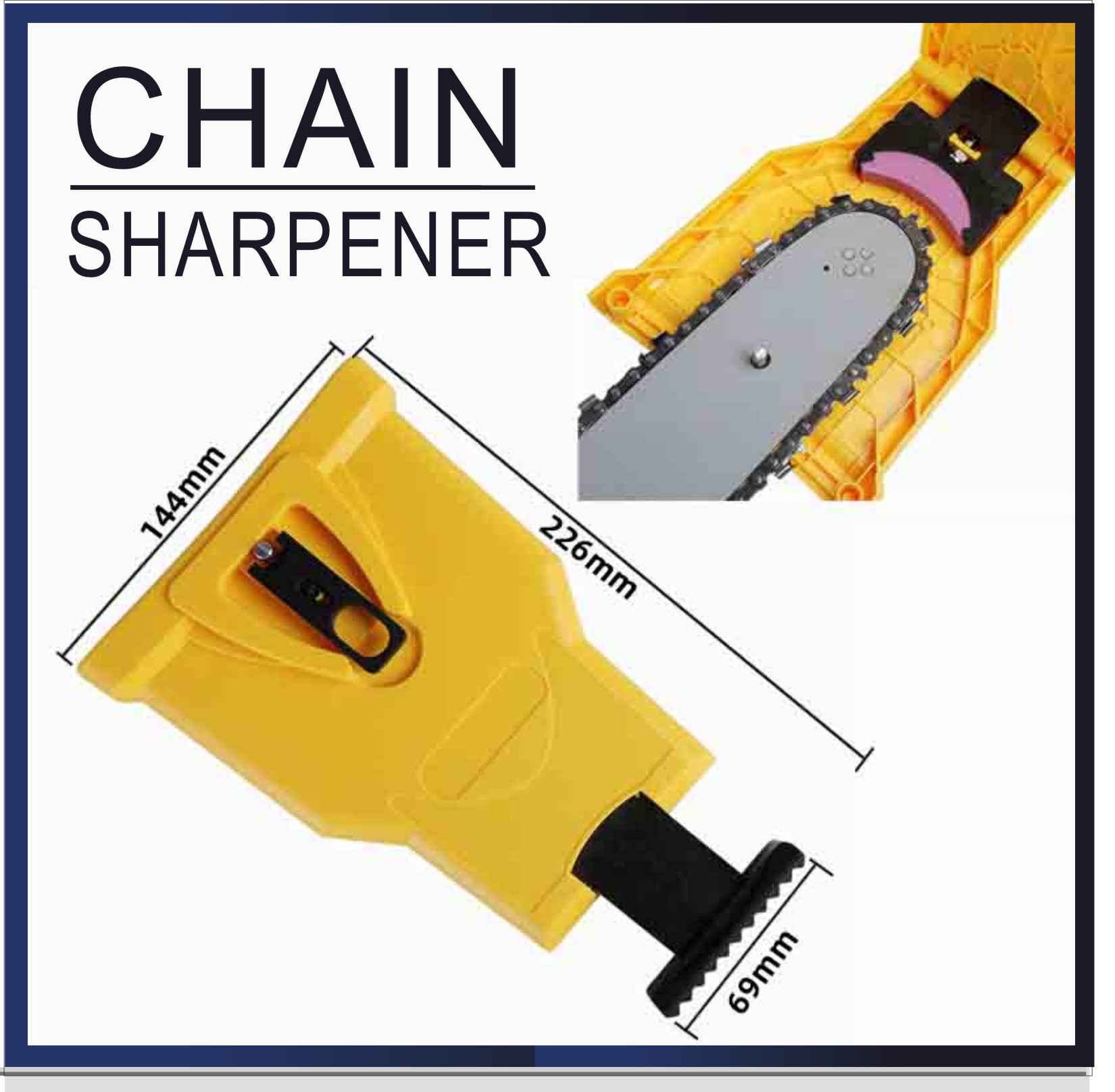 Chainsaw Bar-Mount Chain Sharpener Portable Easy Use Sharpening Kit