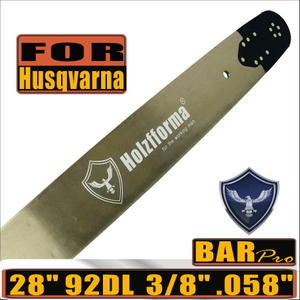 Holzfforma® Pro 3/8 .058 28inch 92DL Guide Bar For Many Husqvarna Chainsaws like Husqvarna 61 66 266 268 272 281 288 365 372 385 390 394 395 480 562 570 575