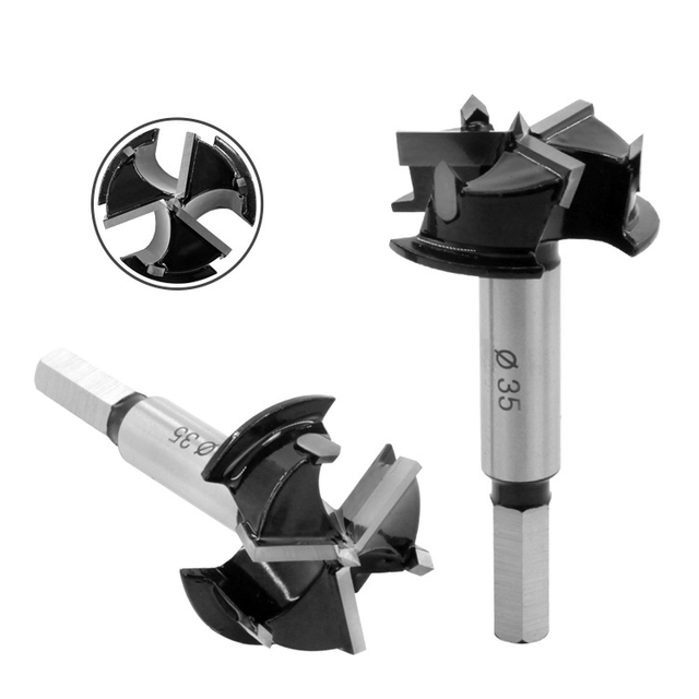 35mm 3 Flutes Carbide Tip Forstner Drill Bit Wood Auger Cutter Woodworking Hole Saw For Power Tools