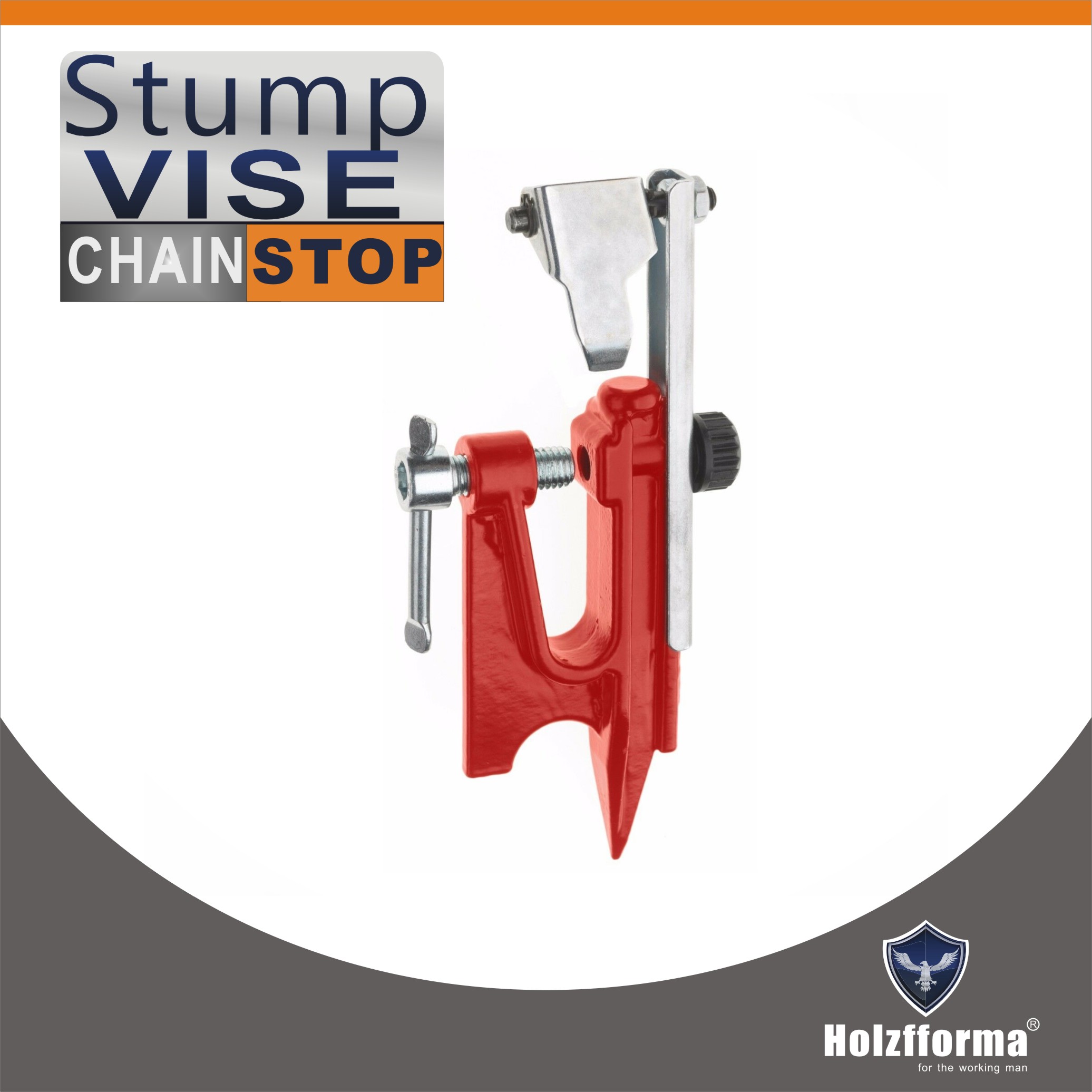 Holzfforma Chain Filing Stump Vise WITH CHAIN STOP For Filing Chainsaw chains Saw Sharpening Filing Tool Bar Clamp
