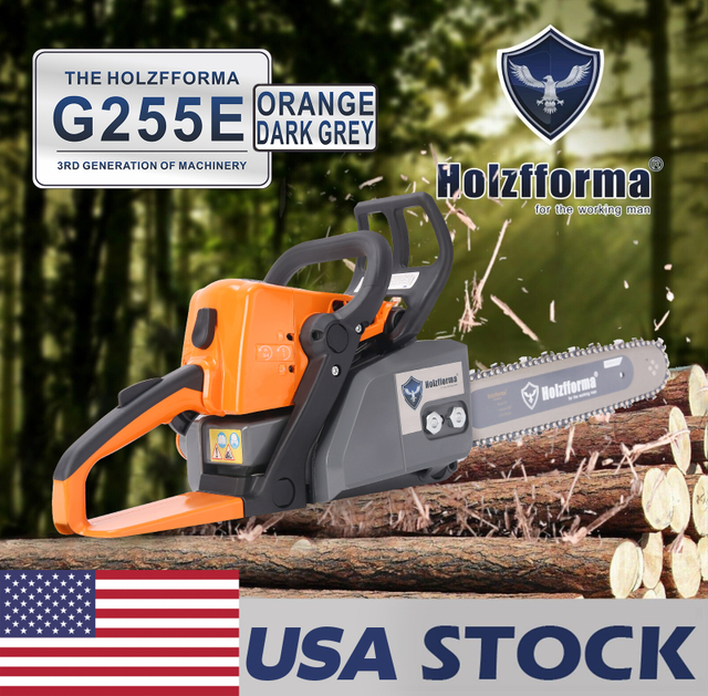 US STOCK -45.4cc Holzfforma® Orange Dark Gray G255E Easy Start GasolinePower Head Only No Bar And Chain All Parts Are For MS250 MS230 MS210 025 023 025 Chainsaw 2-4 Days Delivery Time Fast Shipping