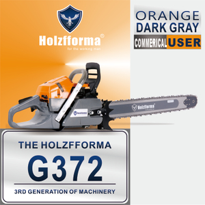 65cc Holzfforma® Orange Dark Gray G372 Gasoline Chain Saw Power Head Without Guide Bar and Chain Top Quality By Farmertec All Parts Are For Husqvarna 365 Chainsaw