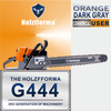 71cc Holzfforma® Orange Dark Gray G444 Gasoline Chain Saw Power Head Without Guide Bar and Chain Top Quality By Farmertec All parts are For MS440 044 Chainsaw