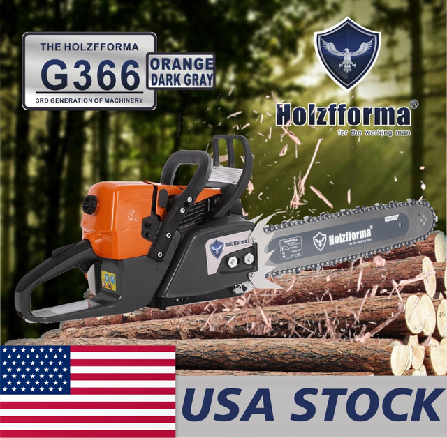 US STOCK only to US ADDRESS -59cc Holzfforma® Orange Dark Gray G366 Gasoline Chain Saw Power Head Only Without Guide Bar and Saw Chain Parts Are For MS361 Chainsaw