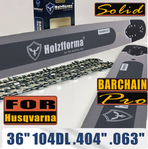 Holzfforma® 36inch 104DL .404" .063" Guide Bar & Full Chisel Saw Chain Combo For Holzfforma G3120 Chainsaw