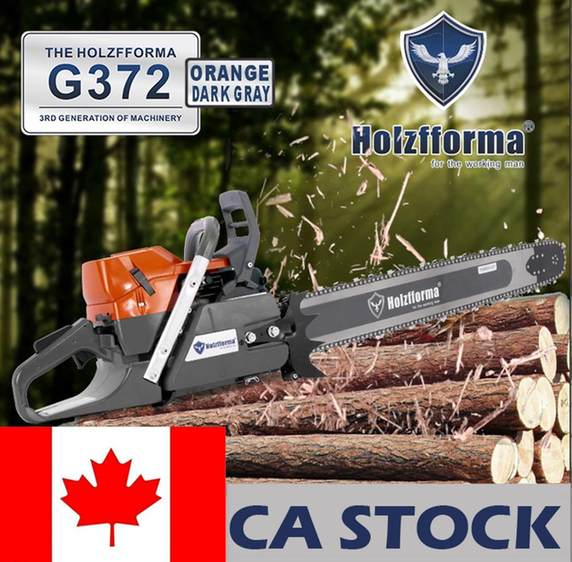 CA STOCK - 71cc Holzfforma® Orange Dark Gray G372 Gasoline Chain Saw Power Head 50mm Bore Without Guide Bar and Chain Top Quality By Farmertec All Parts Are For Husqvarna 372XP Chainsaw 2-4 Days Delivery Time Fast Shipping For CA Customers Only