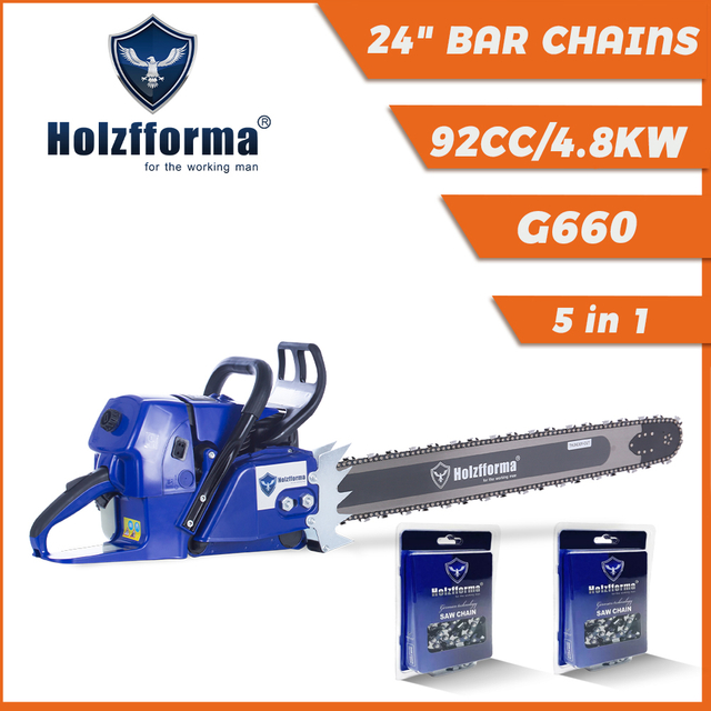 Holzfforma 92cc G660 Blue Chainsaw Power Head With 24" Bar Standard Ripping Skip Chian