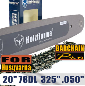 Holzfforma® 20Inch Guide Bar &Saw Chain Combo .325 .050 78DL For Husqvarna Chainsaw 36 41 50 51 55 336 340 345 350 351 353 346xp 435 440 445 450 455 460 Poulan
