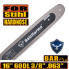 Holzfforma 16" 60DL 3/8" .063" Duromatic Solid Bar For ST MS361 MS380 MS660 MS440 MS460 Chainsaw #3003 000 9213