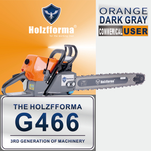 76.5cc Holzfforma® Orange Dark Gray G466 Gasoline Chain Saw Power Head Without Guide Bar and Chain All parts are For MS460 046 Chainsaw