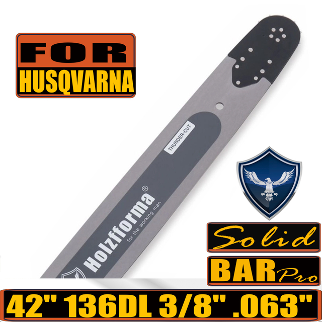 Holzfforma® 42 Inch 3/8 .063 136 Drive Links Guide Bar For Husqvarna 61 66 266 268 272 281 288 365 372 385 390 394 395 480 562 570 575 More Chainsaw
