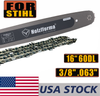 US STOCK - Holzfforma® 16'' Guide Bar &Saw Chain Combo 3/8'' .063'' 60DL For Stihl Chainsaw MS361 MS362 MS380 MS390 MS440 MS441 MS460 MS461 MS660 MS661 MS650 2-4 Days Delivery Time Fast Shipping