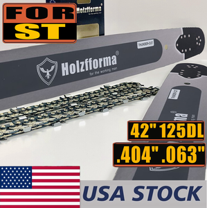 US STOCK - Holzfforma® 42 Inch .404 .063 125Drive Links Guide Bar & Full Chisel Saw Chain Combo For Stihl 088 MS880 070 090 084 076 075 051 050 Chainsaw 2-4 Days Delivery Time Fast Shipping For US Customers Only