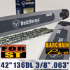 Holzfforma® Pro 42 Inch 3/8 .063 136DL Solid Bar & Full Chisel Chain Combo For Stihl MS440 MS441 MS460 MS461 MS660 MS661 MS650 066 065 064