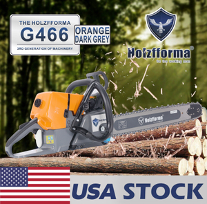 US STOCK-76.5cc Holzfforma® Orange Dark Gray G466 Gasoline Chain Saw Power Head Without Guide Bar and Chain All parts are For MS460 046 Chainsaw 2-4 Days Delivery Time Fast Shipping For US Customers 