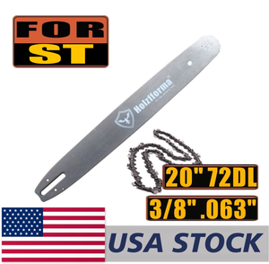 US STOCK - Holzfforma® 20inch Guide Bar & Full Chisel Saw Chain Combo 3/8 .063 72DL For Stihl Chainsaw MS361 MS362 MS380 MS390 MS440 MS441 MS460 MS461 MS660 MS661 MS650 2-4 Days Delivery Time Fast Shipping For US Customers Only