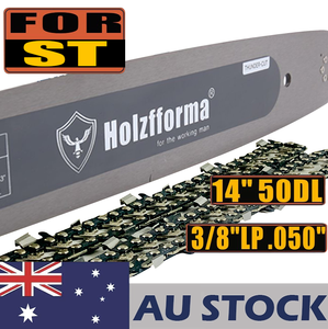 AU STOCK only to AU ADDRESS - Holzfforma® 14 Guide Bar &Saw Chain Combo 3/8LP .050 50DL For Stihl MS170 MS180 MS181 MS190 MS191T MS192T MS200 MS200T MS210 MS211 MS230 MS250 017 018 020 021 023 025 Chainsaw 2-4 Days Delivery Time Fast Shipping For AU Customers Only