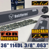 Holzfforma® Pro 36 Inch 3/8 .063 114DL Solid Bar & Full Chisel Chain Combo For Husqvarna 61 66 262 xp 266 268 272 xp 281 288 362 365 372 xp 385 390 394 395 480 562 570 575 3120 XP