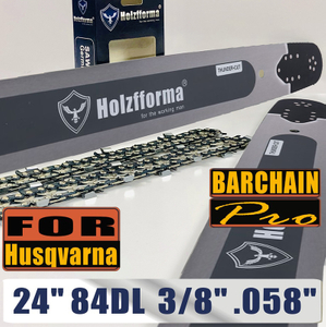 Holzfforma® 24 Inch Guide Bar &Saw Chain Combo 3/8 .058 84DL For Husqvarna 61 66 266 268 272 281 288 365 372 385 390 394 395 480 562 570 575