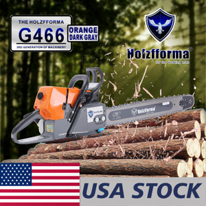 US STOCK - 76.5cc Holzfforma® G466 Gasoline Chain Saw Power Head With Hearing Protectors Helmet Without Guide Bar & Chain 2-4 Days Delivery Time Fast Shipping For US Customers Only