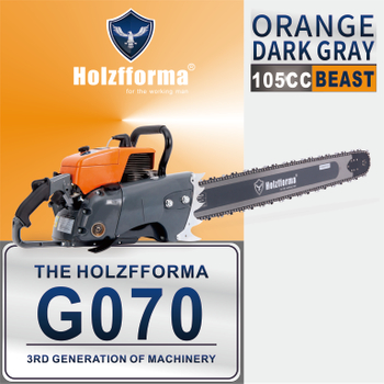 105cc Holzfforma® Orange Dark Gray G070 Gasoline Chain Saw Power Head Only Without Guide Bar and Saw Chain All Parts Are For 070 090 MAGNUM Chainsaw