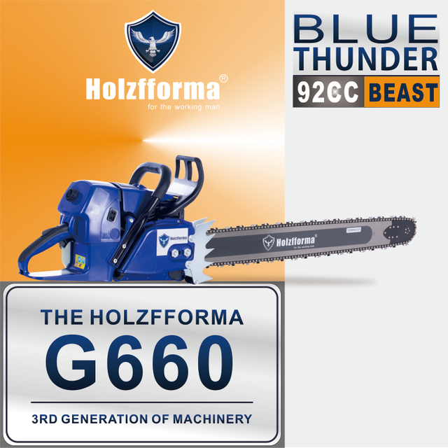 92cc Holzfforma® Blue Thunder G660 Gasoline Chain Saw Power Head Without Guide Bar and Chain Top Quality By Farmertec All parts are For MS660 066 Chainsaw