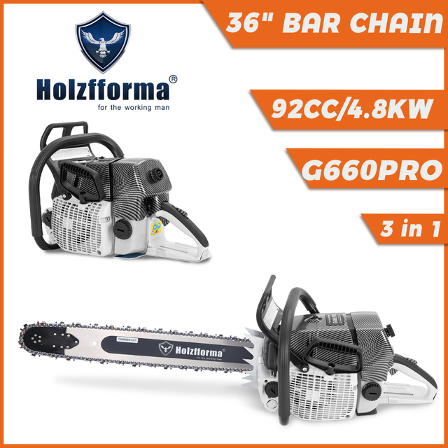 Holzfforma G660PRO 92cc 4.8kw Gasoline Chainsaw With 3/8".063" 36inch 114DL Guide Bar Chain