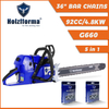 Holzfforma 92CC G660 Blue Gas Chainsaw Power Head With 36" Guide Bar 3PCS Chain For MS660 066