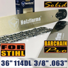 Holzfforma® Pro 36 Inch 3/8 .063 114DL Solid Bar & Full Chisel Chain Combo For ST MS440 MS441 MS460 MS461 MS660 MS661 MS650 066 065 064