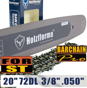 Holzfforma® 20inch 3/8 .050 72DL Bar & Full Chisel Saw Chain Combo For Stihl Chainsaw MS360 MS361 MS362 MS380 MS390 MS440 MS441 MS460 MS461 MS660 MS661 MS650