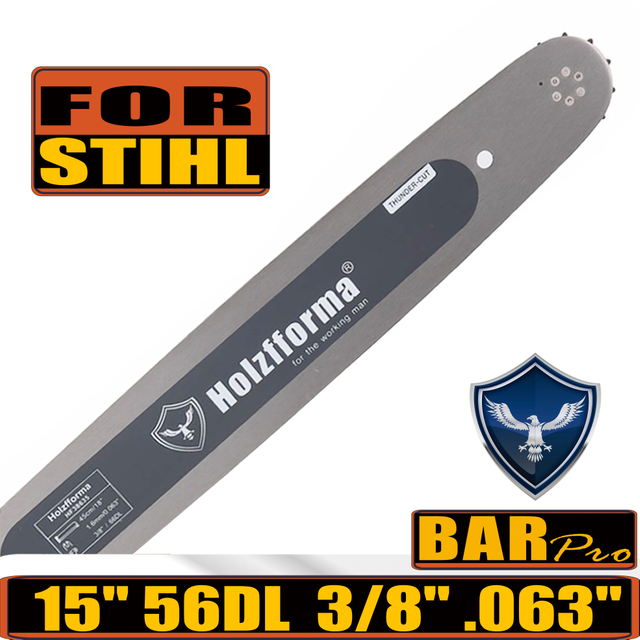Holzfforma® 3/8'' .063'' 15inch 56 Drive Links 3003 000 5211 Guide Bar For Many Stihl Chainsaws like Stihl MS361 MS362 MS380 MS390 MS440 MS441 MS460 MS461 MS660 MS661 MS650