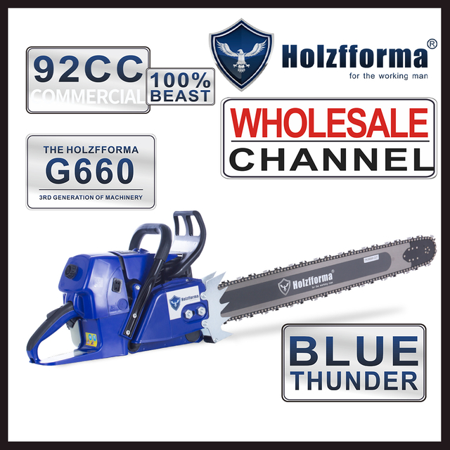 10 SAW BULK ORDER(Minimum Order Quantity 10 units) 92cc Holzfforma® Blue Thunder G660 Gasoline Chain Saws Power Head Without Guide Bar and Chain Top Quality By Farmertec All parts are For MS660 066 Chainsaw