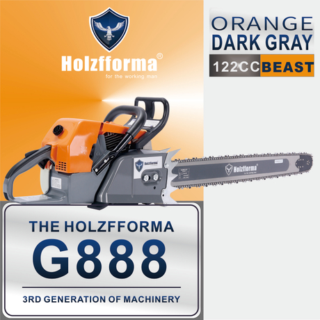 122cc Holzfforma® Orange Dark Gray G888 Gasoline Chain Saw