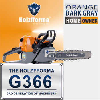 59cc Holzfforma® Orange Dark Gray G366 Gasoline Chain Saw Power Head Only Without Guide Bar and Saw Chain Parts Are For MS361 Chainsaw